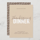 Rustikale Party Einladung Herbstbraun (Vorne/Hinten)