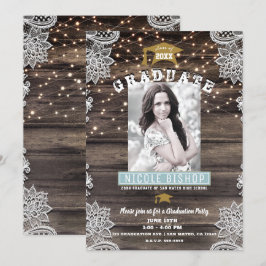 Rustikale Party für Holzschuhe und Lichter Einladung