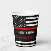 Rustikale Party-Glückwunsch für Feuerwehrleute Pappbecher (Rückseite)