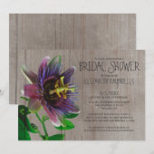 Rustikale Passion Blume Einladungen zur Dusche (Vorne/Hinten)