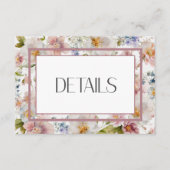 Rustikale Pastel April Hochzeit mit floralen Water Begleitkarte (Vorderseite)