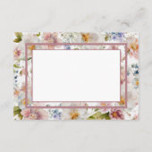 Rustikale Pastel April Hochzeit mit floralen Water Begleitkarte (Rückseite)