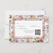 Rustikale Pastel April Hochzeit mit floralen Water RSVP Karte (Rückseite)