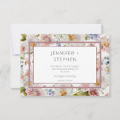 Rustikale Pastel April Hochzeit mit floralen Water Save The Date (Rückseite)