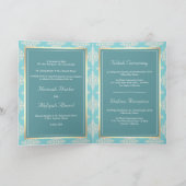 Rustikale Pastel Aquamarine Creme Damask muslimisc Einladung (Innenseite)