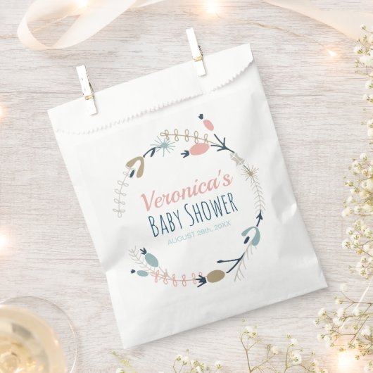 Rustikale Pastel Botanische Babydusche Geschenktütchen (Ausgeschnitten)