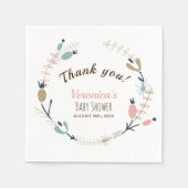 Rustikale Pastel Botanische Babydusche Serviette (Vorderseite)