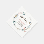 Rustikale Pastel Botanische Babydusche Serviette (Ecke)