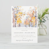Rustikale Pastel Fall Landschaft Hochzeit Jahresta Einladung (Stehend Vorderseite)