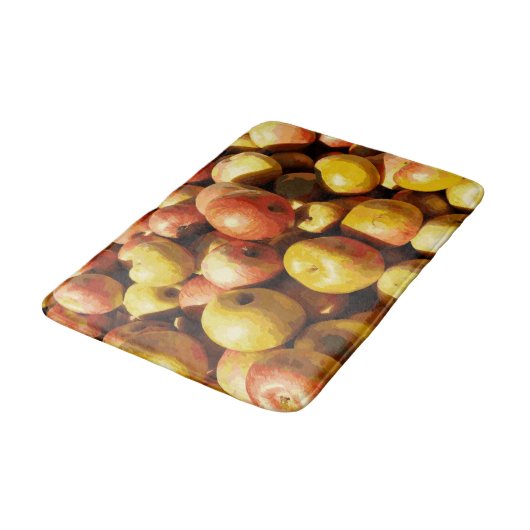 Rustikale Pastel farbiger Fall Apple Badematte (Schrägansicht)
