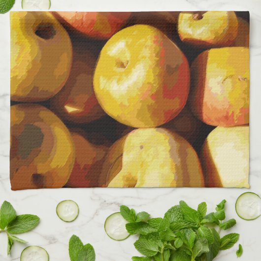 Rustikale Pastel farbiger Fall Apple Geschirrtuch (Gefaltet)