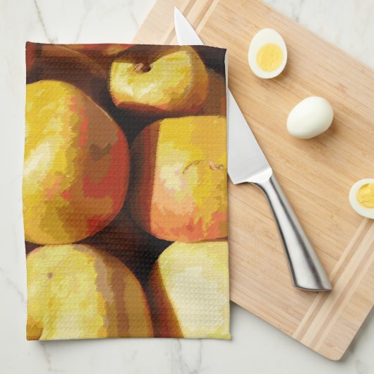 Rustikale Pastel farbiger Fall Apple Geschirrtuch (Viertel Falte)