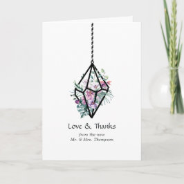Rustikale Pastel Floral Terrarium Garden Wedding Dankeskarte