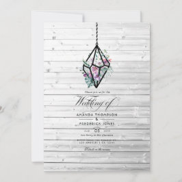 Rustikale Pastel Floral Terrarium Garden Wedding Einladung
