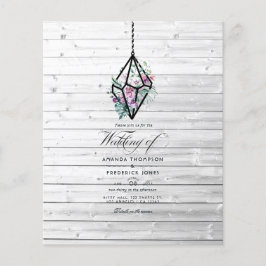 Rustikale Pastel Floral Terrarium Garden Wedding Flyer