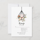 Rustikale Pastel Floral Terrarium Garden Wedding RSVP Karte (Vorderseite)
