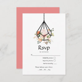 Rustikale Pastel Floral Terrarium Garden Wedding RSVP Karte