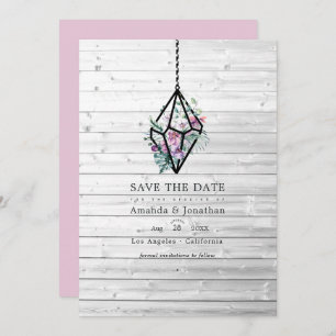 Rustikale Pastel Floral Terrarium Garden Wedding Save The Date