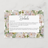 Rustikale Pastel Hydrangea Floral Monogramm weiß Begleitkarte (Vorderseite)
