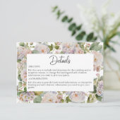 Rustikale Pastel Hydrangea Floral Monogramm weiß Begleitkarte (Stehend Vorderseite)