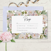 Rustikale Pastel Hydrangea Floral Monogramm weiß RSVP Karte