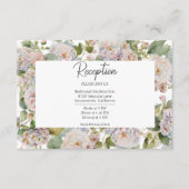 Rustikale Pastel Hydrangea Floral Peri Empfang Begleitkarte (Vorderseite)