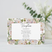 Rustikale Pastel Hydrangea Floral Peri Empfang Begleitkarte (Stehend Vorderseite)