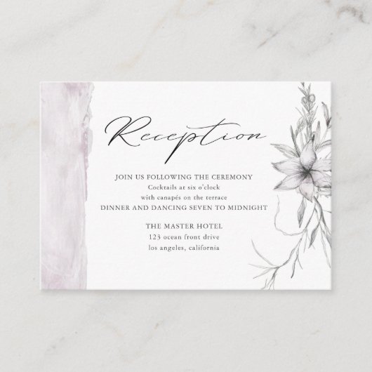 rustikale Pastell Botanics Hochzeitskarte Begleitkarte (Vorderseite)