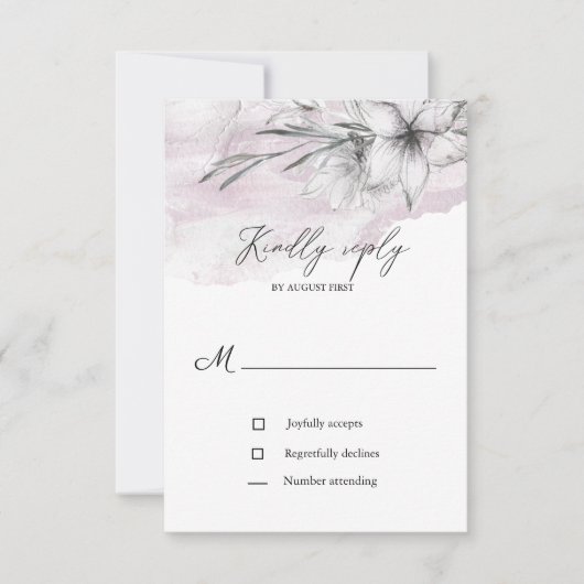 rustikale Pastell-Botanics uAwg Hochzeitskarte RSVP Karte (Vorderseite)