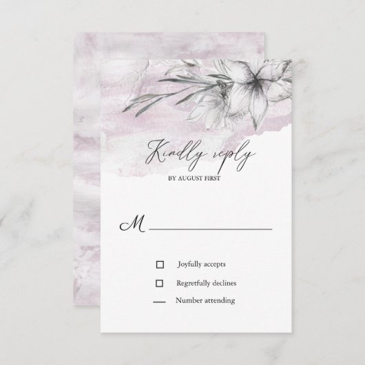 rustikale Pastell-Botanics uAwg Hochzeitskarte RSVP Karte (Vorne/Hinten)