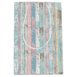 Rustikale Pastell-Holzplatte Mittlere Geschenktüte