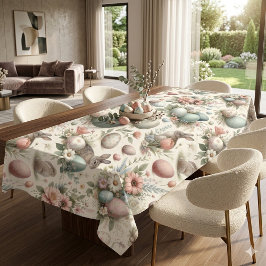 Rustikale Pastell-Osterhasen-Dekorativeier zum Frü Tischdecke