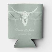 Rustikale Pastell Sage Green White Western Kuh Sku Dosenkühler (Vorderseite)