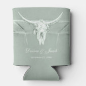 Rustikale Pastell Sage Green White Western Kuh Sku Dosenkühler (Rückseite)