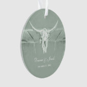 Rustikale Pastell Sage Green White Western Kuh Sku Ornament (Vorderseite)