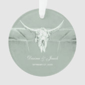 Rustikale Pastell Sage Green White Western Kuh Sku Ornament (Vorderseite)