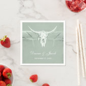 Rustikale Pastell Sage Green White Western Kuh Sku Serviette (Beispiel)