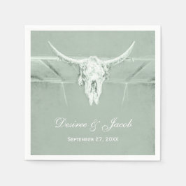 Rustikale Pastell Sage Green White Western Kuh Sku Serviette