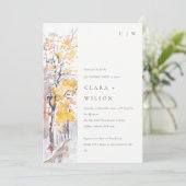 Rustikale Pastelle Herbst Landschaft Verlobung Einladung (Stehend Vorderseite)