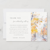 Rustikale Pastellfarben Herbst Landschaft Hochzeit Dankeskarte (Vorderseite)