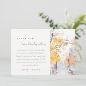 Rustikale Pastellfarben Herbst Landschaft Hochzeit Dankeskarte (Stehend Vorderseite)