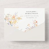 Rustikale Pastellgelbe Herbst-Landschaft Hochzeit All In One Einladung (Rückseite)