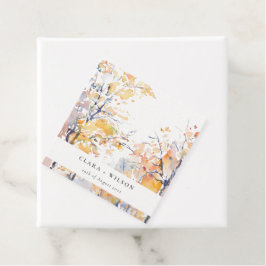 Rustikale Pastellgelbe Herbst-Landschaft Hochzeit Geschenkanhänger