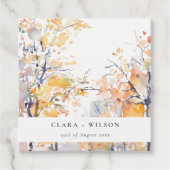 Rustikale Pastellgelbe Herbst-Landschaft Hochzeit Geschenkanhänger (Vorderseite)