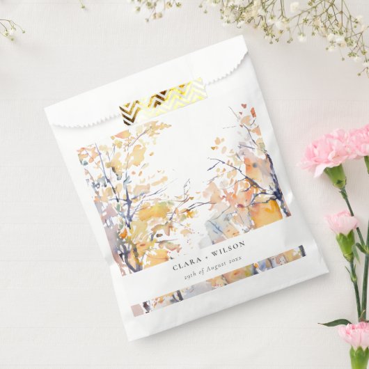 Rustikale Pastellgelbe Herbst-Landschaft Hochzeit Geschenktütchen (Versiegelt)