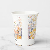 Rustikale Pastellgelbe Herbst-Landschaft Hochzeit Pappbecher (Links)