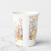 Rustikale Pastellgelbe Herbst-Landschaft Hochzeit Pappbecher (Rechts)