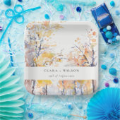 Rustikale Pastellgelbe Herbst-Landschaft Hochzeit Pappteller (Party)