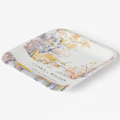 Rustikale Pastellgelbe Herbst-Landschaft Hochzeit Pappteller (Gewinkelt)