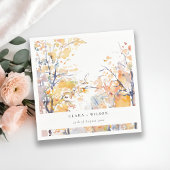 Rustikale Pastellgelbe Herbst-Landschaft Hochzeit Serviette